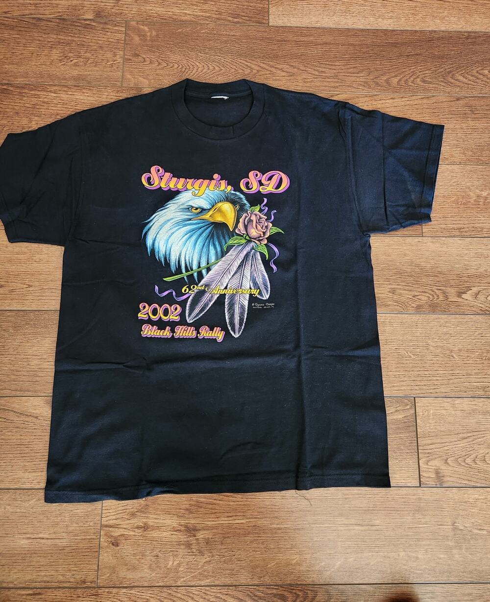 Vintage Sturgis bike rally Black T-Shirt 2002 62nd  Anniversary Sz XL